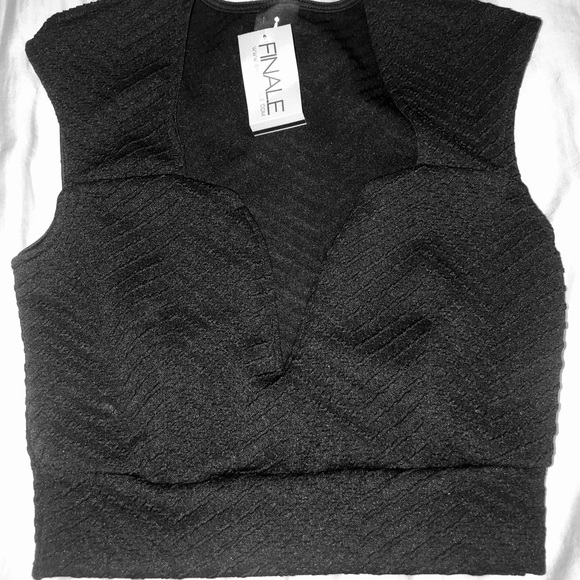 privately privileged Tops - New with tags! V neck black crop top privately privileged Tops - New with tags! V neck black crop top
